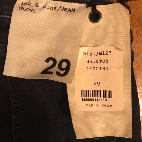 Rag & Bone Jeans Womens Size 29 Brixton Legging Denim NWT fall quiet luxury NWT - Picture 3 of 5